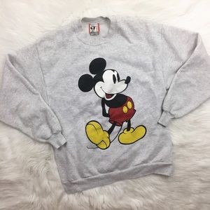 Vintage Mickey Mouse Disney Grey Pullover Sweater